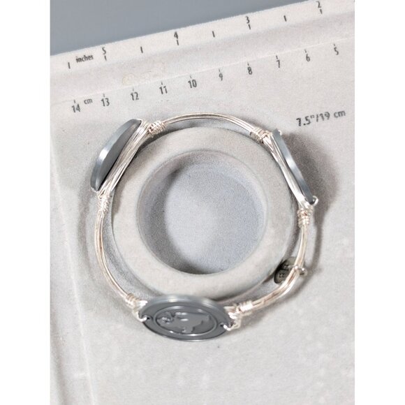 Bourbon and Boweties Horse Equestrian Polo Bangle Bracelet 7.5 in Silver Tone - Picture 8 of 10